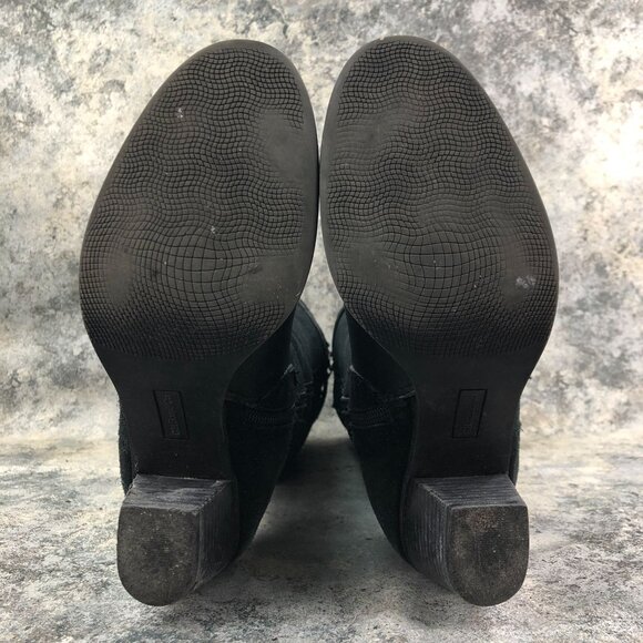 GH Bass & Co Women's Size 8M Noreen Black Leather Block Heel Knee High Boots - Picture 12 of 16